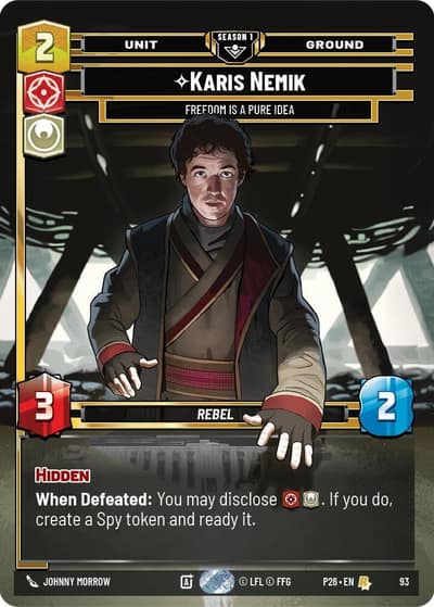 Karis Nemik - Freedom is a Pure Idea (93) 93 Sector and Regional Promos: Season 1 Star Wars card