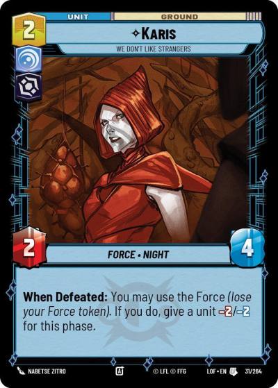 Karis - We Don't Like Strangers 031/264 Legends of the Force Star Wars card
