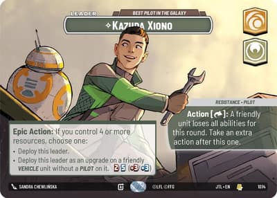 Kazuda Xiono - Best Pilot in the Galaxy (Showcase) 1014 Jump to Lightspeed Star Wars card