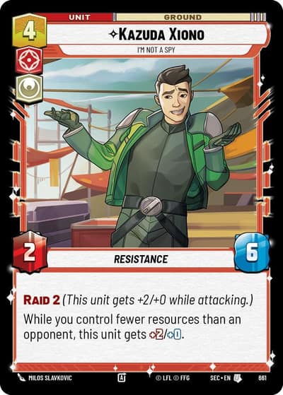 Kazuda Xiono - I'm Not A Spy (Foil) 661 Secrets of Power Star Wars card