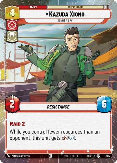 Kazuda Xiono - I'm Not A Spy (Hyperspace Foil) 907 Secrets of Power Star Wars card