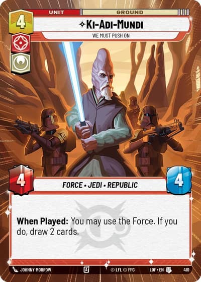 Ki-Adi-Mundi - We Must Push On (Hyperspace) 410 Legends of the Force Star Wars card