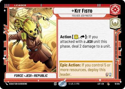 Kit Fisto - Focused Jedi Master 011/264 Legends of the Force Star Wars card