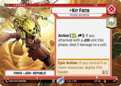 Kit Fisto - Focused Jedi Master (Hyperspace) 275 Legends of the Force Star Wars card