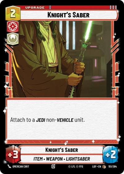 Knight's Saber 151/264 Legends of the Force Star Wars card