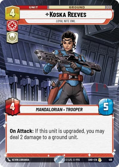 Koska Reeves - Loyal Nite Owl (Hyperspace) 419 Shadows of the Galaxy Star Wars card