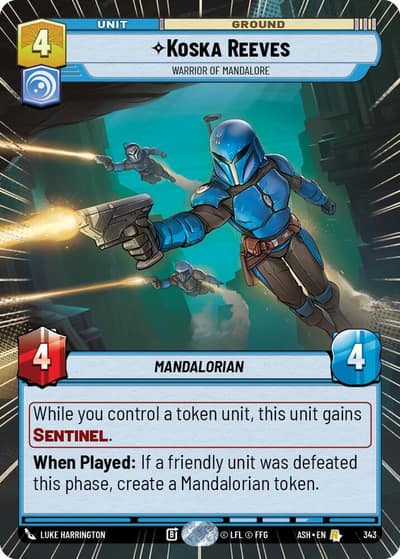 Koska Reeves - Warrior of Mandalore (Hyperspace) 343 Ashes of the Empire Star Wars card