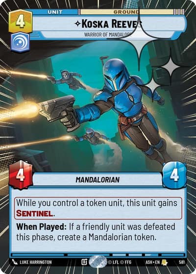 Koska Reeves - Warrior of Mandalore (Hyperspace Foil) 581 Ashes of the Empire Star Wars card