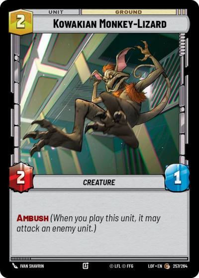 Kowakian Monkey-Lizard 257/264 Legends of the Force Star Wars card