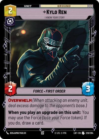 Kylo Ren - I Know Your Story 229/264 Legends of the Force Star Wars card