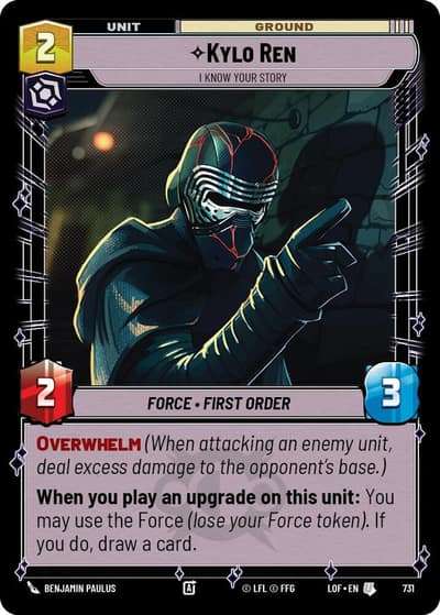 Kylo Ren - I Know Your Story (Foil) 731 Legends of the Force Star Wars card