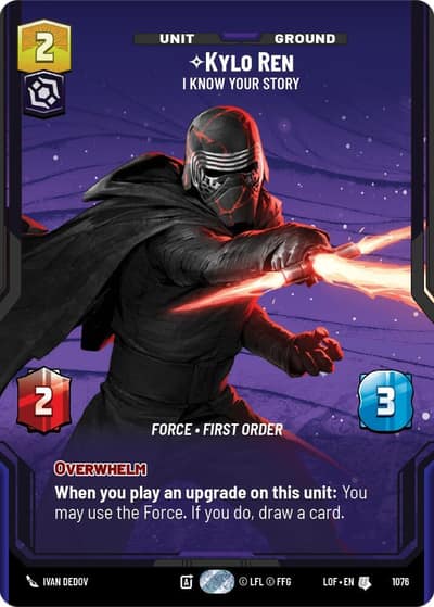 Kylo Ren - I Know Your Story (Prestige Foil) 1076 Legends of the Force Star Wars card