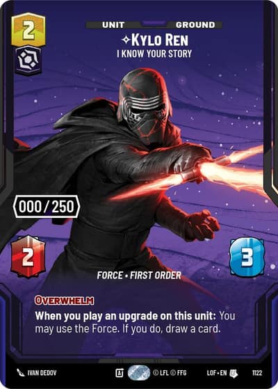 Kylo Ren - I Know Your Story (Serialized) 1122 Legends of the Force Star Wars card