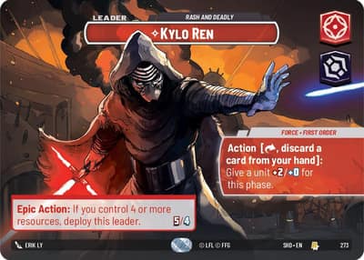 Kylo Ren - Rash and Deadly (Showcase) 273 Shadows of the Galaxy Star Wars card