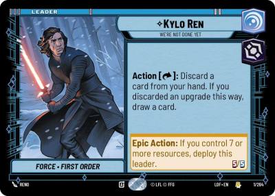Kylo Ren - We're Not Done Yet 001/264 Legends of the Force Star Wars card