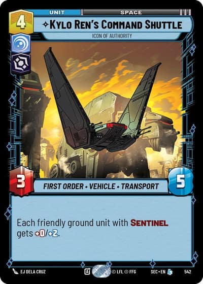 Kylo Ren's Command Shuttle - Icon of Authority (Foil) 542 Secrets of Power Star Wars card