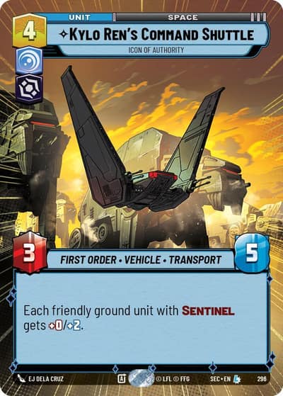 Kylo Ren's Command Shuttle - Icon of Authority (Hyperspace) 296 Secrets of Power Star Wars card