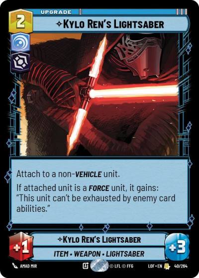Kylo Ren's Lightsaber 040/264 Legends of the Force Star Wars card