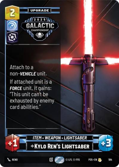 Kylo Ren's Lightsaber 104 Organized Play Promos Star Wars card