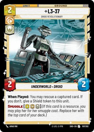 L3-37 - Droid Revolutionary 197/262 Shadows of the Galaxy Star Wars card