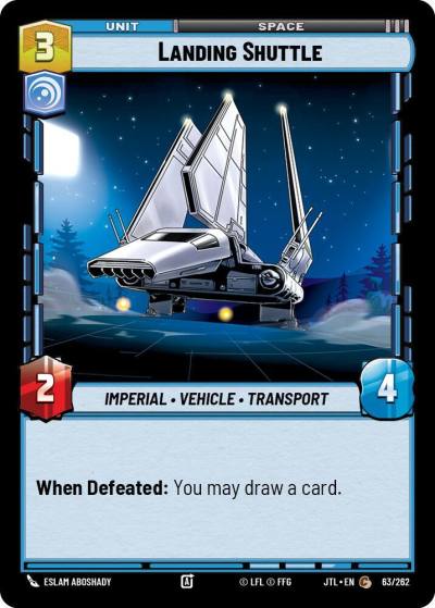 Landing Shuttle 063/262 Jump to Lightspeed Star Wars card