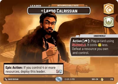 Lando Calrissian - With Impeccable Taste (Showcase) 279 Shadows of the Galaxy Star Wars card