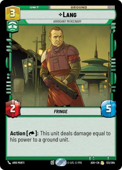 Lang - Arrogant Mercenary 123/264 Ashes of the Empire Star Wars card