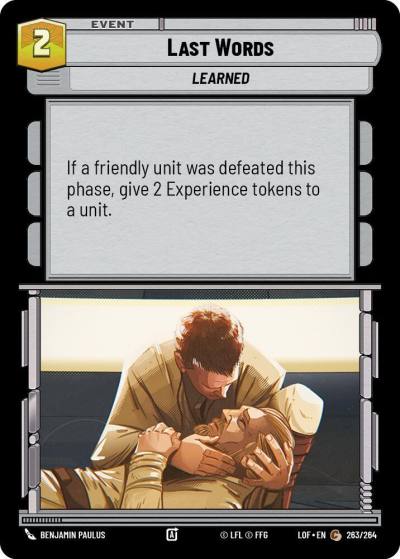 Last Words 263/264 Legends of the Force Star Wars card