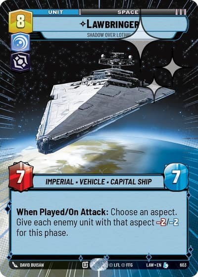 Lawbringer - Shadow Over Lothal (Hyperspace Foil) 603 A Lawless Time Star Wars card