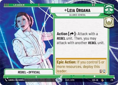Leia Organa - Alliance General (Hyperspace) 276 Spark of Rebellion Star Wars card
