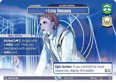 Leia Organa - Alliance General (Showcase) 260 Spark of Rebellion Star Wars card
