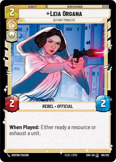 Leia Organa - Defiant Princess 189/252 Spark of Rebellion Star Wars card
