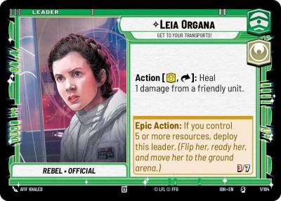 Leia Organa - Get To Your Transports! 1/104 Intro Battle Hoth Star Wars card