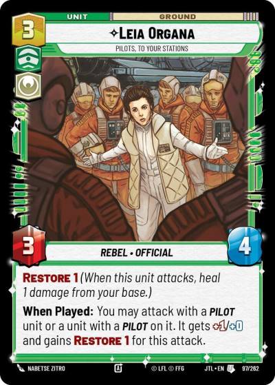 Leia Organa - Pilots, To Your Stations 097/262 Jump to Lightspeed Star Wars card