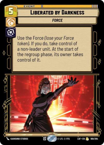Liberated by Darkness 189/264 Legends of the Force Star Wars card