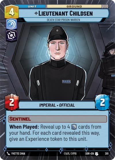 Lieutenant Childsen - Death Star Prison Warden (Hyperspace) 301 Spark of Rebellion Star Wars card
