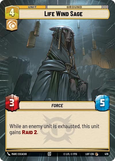Life Wind Sage (Hyperspace) 476 Legends of the Force Star Wars card