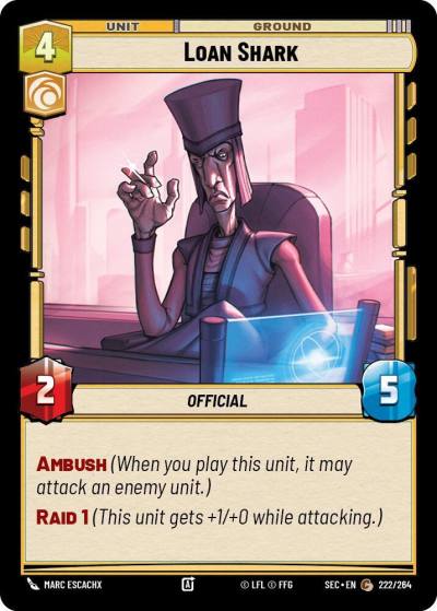 Loan Shark 222/264 Secrets of Power Star Wars card