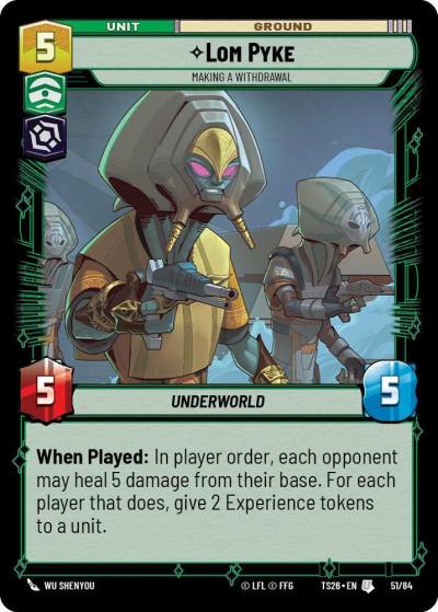 Lom Pyke - Making a Withdrawal 51/84 Twin Suns Star Wars card