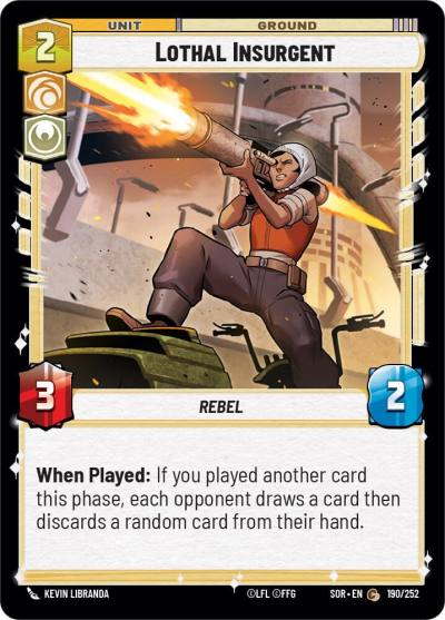 Lothal Insurgent 190/252 Spark of Rebellion Star Wars card