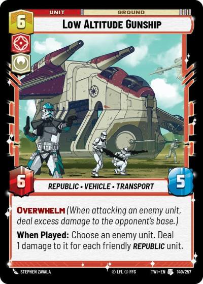 Low Altitude Gunship 149/257 Twilight of the Republic Star Wars card
