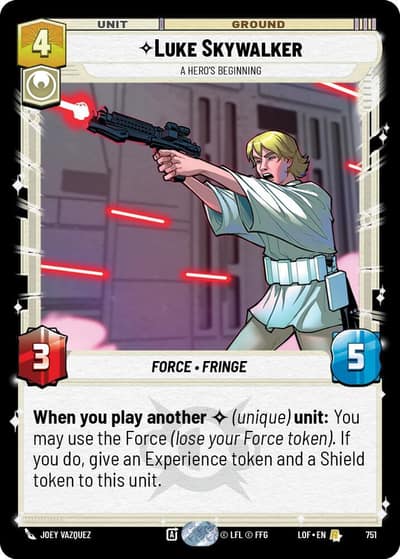 Luke Skywalker - A Hero's Beginning (Foil) 751 Legends of the Force Star Wars card