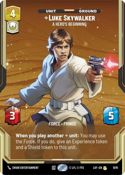 Luke Skywalker - A Hero's Beginning (Prestige Foil) 1079 Legends of the Force Star Wars Unlimited card
