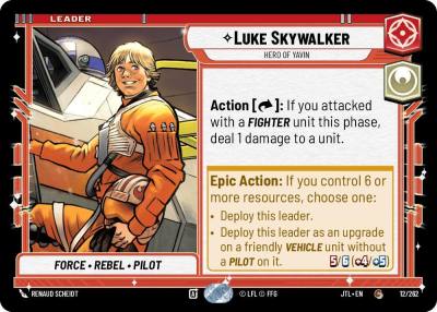 Luke Skywalker - Hero of Yavin 012/262 Jump to Lightspeed Star Wars card