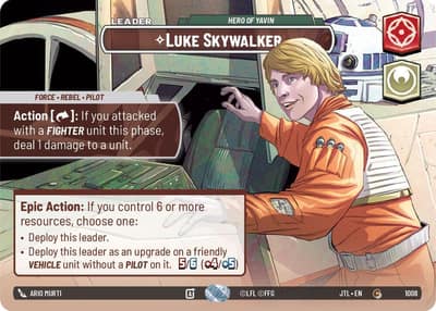 Luke Skywalker - Hero of Yavin (Showcase) 1008 Jump to Lightspeed Star Wars card