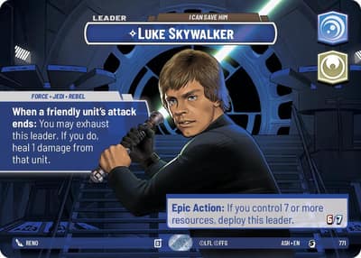 Luke Skywalker - I Can Save Him (Showcase) 771 Ashes of the Empire Star Wars Unlimited card