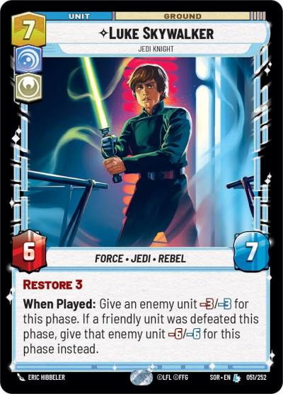 Luke Skywalker - Jedi Knight 051/252 Spark of Rebellion Star Wars card