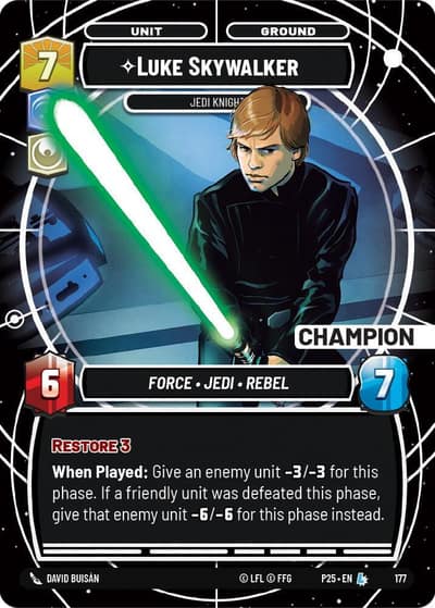 Luke Skywalker - Jedi Knight (Champion) 175 Sector and Regional Promos: Season 1 Star Wars card