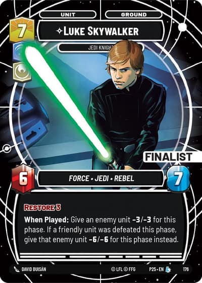 Luke Skywalker - Jedi Knight (Finalist) 176 Sector and Regional Promos: Season 1 Star Wars card