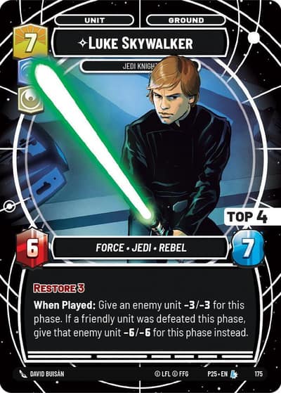 Luke Skywalker - Jedi Knight (Top 4) 177 Sector and Regional Promos: Season 1 Star Wars card